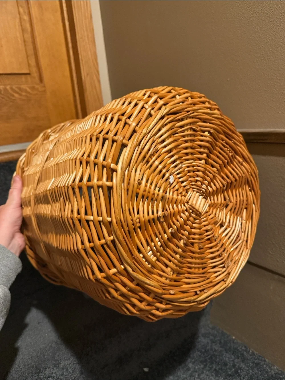 Mid-20th Century Round European Market Basket